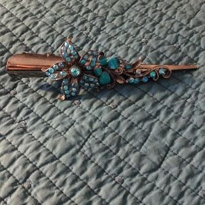 Turquoise Flower Clip Never Used